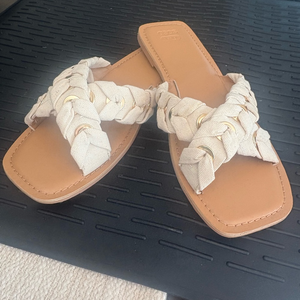 ASOS Braided Tan and Cream Sandals